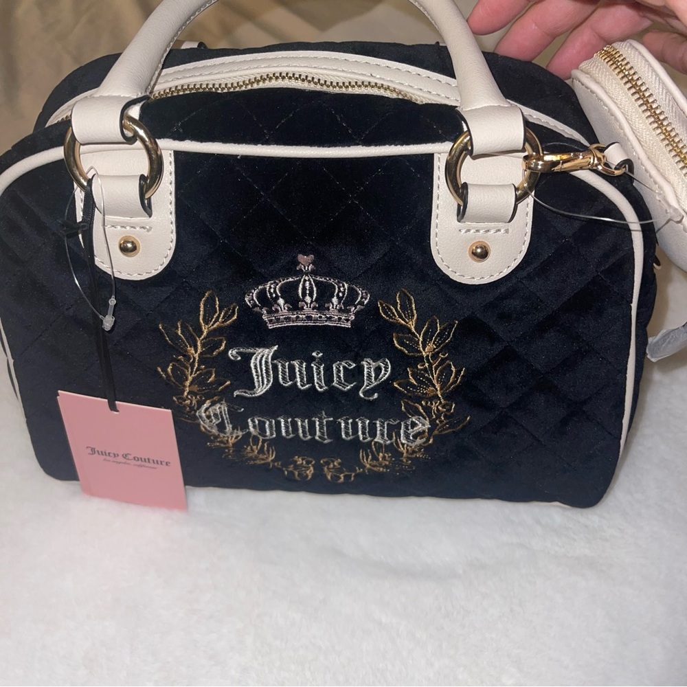 Juicy Couture Black Satchel with White Accents - Picture 2 of 13